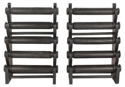 Produktbild von 2er Set Armbandhalter Uhrenhalter Schmuckhalter Armreifhalter Uhrenständer Armbandständer Schmuckständer Rollen Holz 5er Schwarz