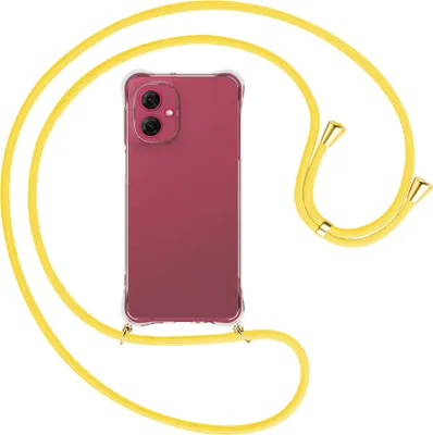 Produktbild von Handykette Backcover-Schutzhülle mit Band (Metall goldfarben) für Motorola Moto G55 5G - gelb