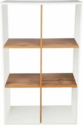 Produktbild von Bücherregal Wandregal Raumteiler Aufbewahrung Weiß Eiche Regalsystem Büroregal