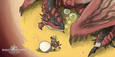 Produktbild von Monster Hunter World - Rathalos/Palico Handtuch