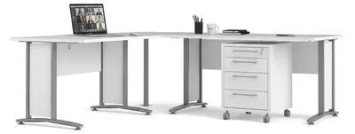 Produktbild von Schreibtisch – Weiß 200x230x74,5h cm