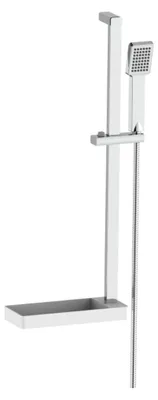 Produktbild von Duschstange eckig mit Ablage Messing verchromt