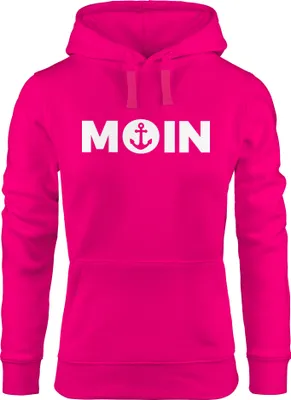 Produktbild von Trend Kapuzen-Pullover Damen Moin mit Anker Hoodie Moonworks® pink L