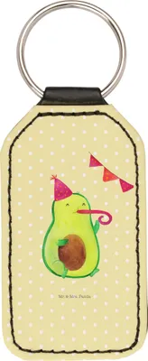 Produktbild von Mr. & Mrs. Panda schlüssel anhänger Avocado Party - Gelb Pastell - Geschenk, Geburtstag, Avocados, Taschenanhänger, schlüsselbund, für, Schlüsselanhänger, Happy Birthday