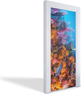Produktbild von Wandtattoos Türen Selbstklebende Wandsticker Türtapeten - Unterwasserparadies - 85 x 205 cm