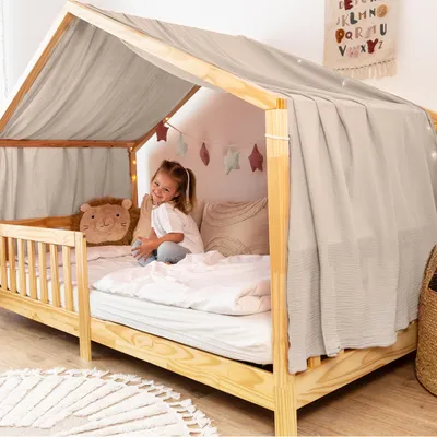 Produktbild von Himmel für Hausbett aus Musselin - Länge 320, 360 oder 420 cm