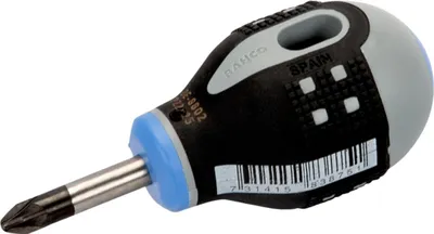 Produktbild von Bahco ERGO Pozidriv Schraubendreher mit kurzem Gummigriff, PZ2 x 25 mm