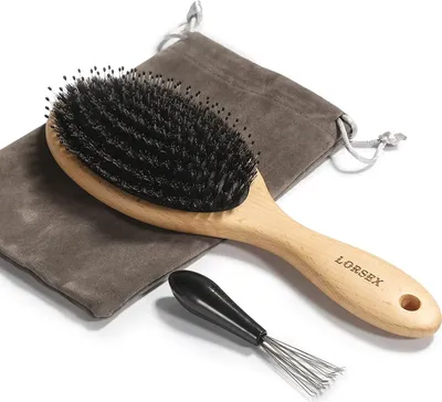 Image de Brosse à cheveux en poils de sanglier Brosse sans tirer & nettoyant