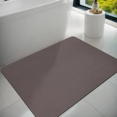Image de Tapis de bain en caoutchouc, antidérapant, absorbant, à séchage rapide, 60 x 90 cm, couleur marron