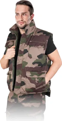 Produktbild von gefütterte Arbeitsweste Camouflage XXL