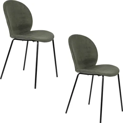 Produktbild von Zuiver Bonnet Esszimmerstuhl Grün - 2 er Set