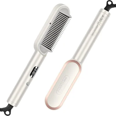 Produktbild von Ionen Glättbürste - Haarglätter Bürste - Glättungsbürste mit LED-Anzeige - Hair Straightener Brush Mit Verbrühungsschutz - 4 Temperatureinstellungen
