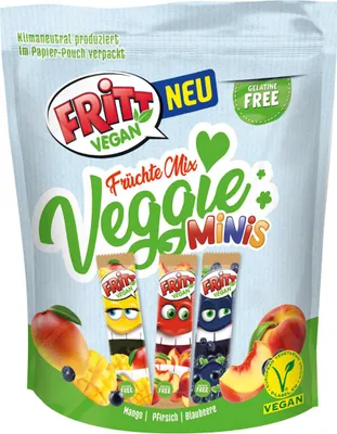 Produktbild von Fritt Vegan Früchte Mix Veggie Minis Kaubonbon Streifen 135g
