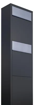 Produktbild von Briefkastenanlage Big Box for Two in Schwarz mit Edelstahlklappe