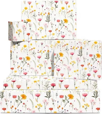 Immagine prodotto di Carta bianca a fiori, 6 fogli, decorazione