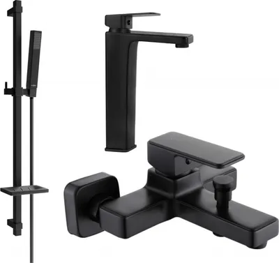 Produktbild von Mexen Cetus DQ77 Badewannenset, Schwarz - 744313DQ77-70