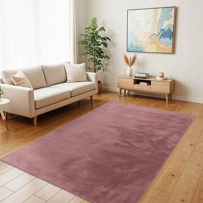 Produktbild von TT Home Wohnzimmer Teppich Hochflor Langflor Kunstfell Weich Modern Unifarben Flauschig Größe 80x300 cm