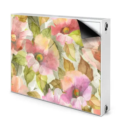 Produktbild von Magnet Heizkörperverkleidung Heizkörper-Abdeckung Heizung Heizkörper 110x60 cm  - Lackierte Blumen