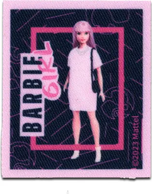 Produktbild von Comercial Mercera Barbie © Girl mit Handtasche - Aufnäher, Bügelbild, Aufbügler, Applikationen, Patches, Flicken, zum aufbügeln, Größe: 6,5 x 5,4 cm