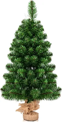 Produktbild von GOPLUS 90 cm Mini Weihnachtsbaum, Künstlicher Weihnachtsbaum aus PVC, mit Stabiler Zementständer, Perfekt für Tische, als Dekoration für Zuhause & Büro