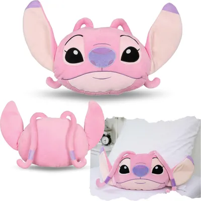 Produktbild von DISNEY Stitch Angel Dekokissen, 3D-Kissen, rosa FORMKISSEN 31x41 cm