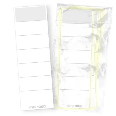 Produktbild von itenga 10x Ordneretikett Weiß Rückenetikett zum Aufkleben 6,0 x 19,0 cm aus Haftpapier