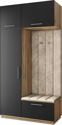 Produktbild von Masseno Garderobe-Set REMA 120/240/60 cm Modern Garderobenschrank Eiche Wotan