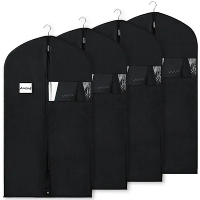 Produktbild von Kleidersäcke 4 Stück 60x100cm Staubdicht Atmungsaktiv mit Sichtfenster