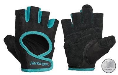 Produktbild von Harbinger Women's Power Stretchback Fitnesshandschuhe Schwarz/Blau L