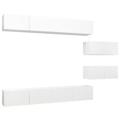 Produktbild von vidaXL 6-tlg. TV-Schrank-Set Weiß Holzwerkstoff