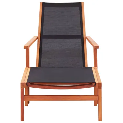 Image de vidaXL Chaise de jardin avec repose-pieds en bois massif d'eucalyptus et textilène