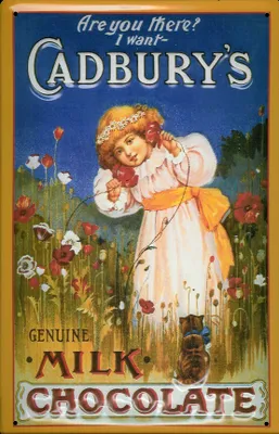 Produktbild von Blechschild Cadburys Milk Chocolate Kind Schokolade retro Schild Nostalgieschild