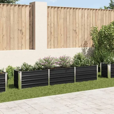 Zdjęcie produktu dla vidaXL Podwyższone łóżko ogrodowe Stal ocynkowana 240×40×45 cm Antracyt