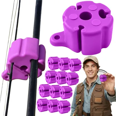 Immagine prodotto di Portacanna con palline in silicone READY Canna da pesca per il fissaggio dell'attrezzatura Cinghia da cintura Confezione di cinture Portacanna viola 12 pezzi