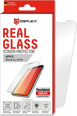 Produktbild von Displex Panzerglas (10H) für Apple iPhone 12/12 Pro, Eco-Montagerahmen, Tempered Glas, kratzer-resistente Schutzfolie, hüllenfreundlich, Apple, iPhone 12/12 Pro, Trockene Anwendung, Schlagfest, Kratzresistent, Staubresistent, Transparent, 1 Stück(e)