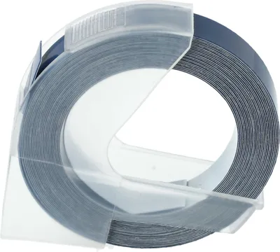 Produktbild von vhbw 3D Prägeband-Schriftband-Kassette kompatibel mit Dymo E-303, E-202E, Jet, E-505, E-404, E-5500 Etiketten-Drucker 3m x 9mm Weiß auf Blau