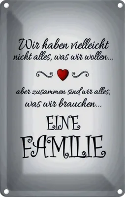 Produktbild von vianmo Blechschild 30x20 cm Zusammen wir alles eine Familie Spruch Zitat