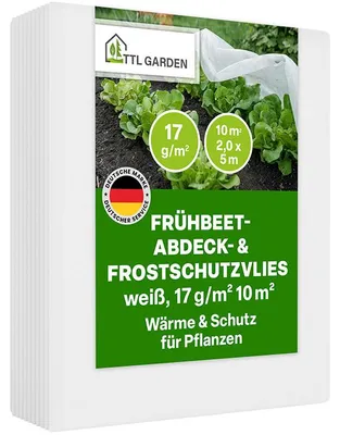 Produktbild von TTL GARDEN Frühbeetvlies 10m² 2x5m – 17g/m² Frostschutzvlies