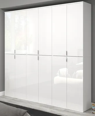 Produktbild von Garderobe SystemX in weiß Hochglanz Garderoben- und Schuhschrank 183 x 193 cm, variable Einteilung