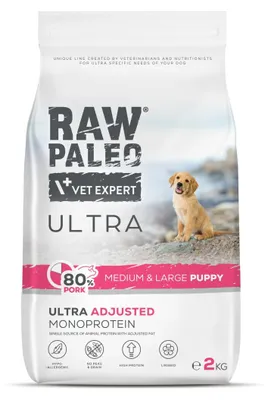 Zdjęcie produktu dla RAW PALEO Ultra Pork Medium & Large Puppy - sucha karma dla psów - 2 kg