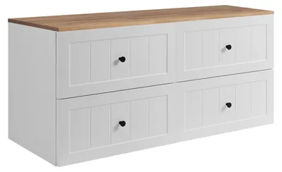 Image de Ensemble de meubles de salle de bains, blanc / chêne Craft, 120 (2 x 60) x 46 x 58 cm