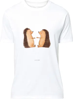 Produktbild von Mr. & Mrs. Panda S T-Shirt Igel Liebe - Weiß - Geschenk, oberteil, Freundin, Partner, Print-Shirt, Tshirt, Verheiratet, Lustiges, Verliebt