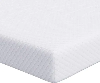 Image de vidaXL Surmatelas blanc 200 x 200 cm Tissu jacquard