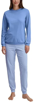 Produktbild von CALIDA Lovely Nights Bündchen-Pyjama Damen Hydrangea Blue 36-38