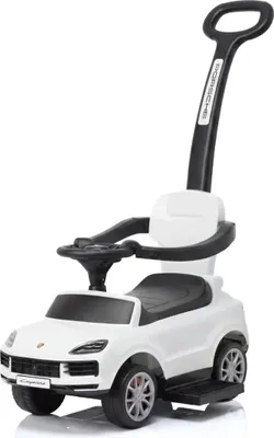 Produktbild von Porsche Cayenne 3-in-1 Rutschauto (1–3 Jahre) – Offiziell Lizenziert, mit Schiebestange, Schutzbügel & Stauraum – Mitwachsendes Kinderfahrzeug – Weiß