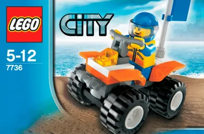 Produktbild von LEGO 7736 Quad-Bike der Küstenwache LEGO Anzahl Anleitungen: 1, Anzahl Minifiguren: 1, Thema: LEGO City, Anzahl Teile: 28, Veröffentlicht in: 2008, Gewicht: 0.056 KG, Verpackungsmaße (lxbxh): 14.4 x 9.6 x 4.8 cm, Zahl: 7736-1, EAN: 5702014517219, UPC: 673419102438