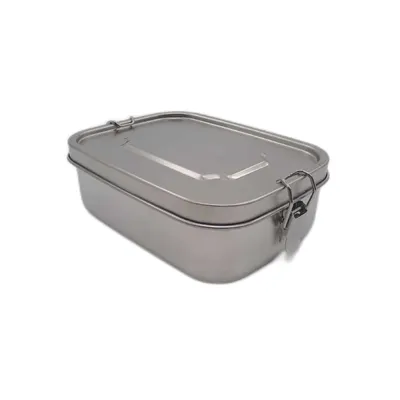 Zdjęcie produktu dla Royouzi Pudełko na kanapki Lunchbox Metalowe Stal nierdzewna 2 przegródki Szczelne Nie zawiera BPA Do codziennego użytku