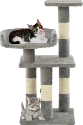 Immagine prodotto di Albero per Gatti con Tiragraffi in Sisal 65 cm Grigio