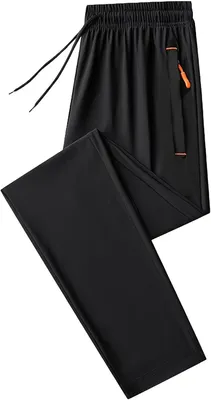 Immagine prodotto di Pantaloni da jogging da uomo, leggeri e traspiranti, elasticizzati, con tasche con zip e disponibili con orlo aperto o chiuso