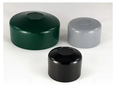 Produktbild von 50 Stück runde Pfostenkappen für Zaunpfähle 40mm Grün